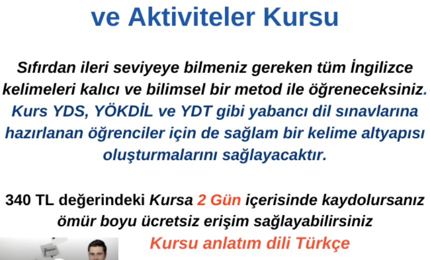 İngilizce Kelime Kursu: En Yaygın 6000+ Kelime ve Aktiviteler Kursu img