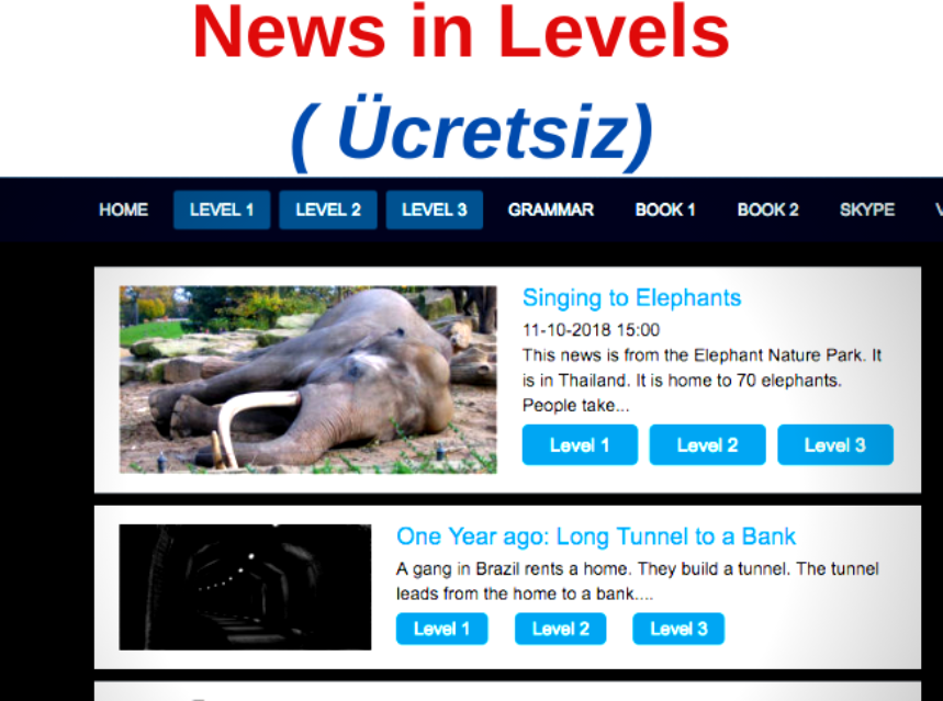 İngilizce Öğrenmek İsteyenler için News in Levels img