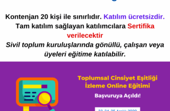 Toplumsal Cinsiyet Eşitliği İzleme Online Eğitimi