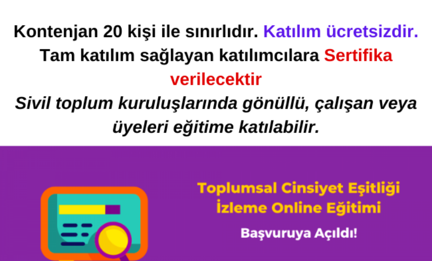 Toplumsal Cinsiyet Eşitliği İzleme Online Eğitimi img