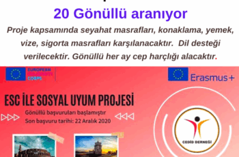 İtalya veya Portekiz’de 2 Ay Gönüllülük Yapmak İster Misiniz? 20 Gönüllü aranıyor İtalya veya Portekiz’de 2 Ay Gönüllülük Yapmak İster Misiniz? 20 Gönüllü aranıyor