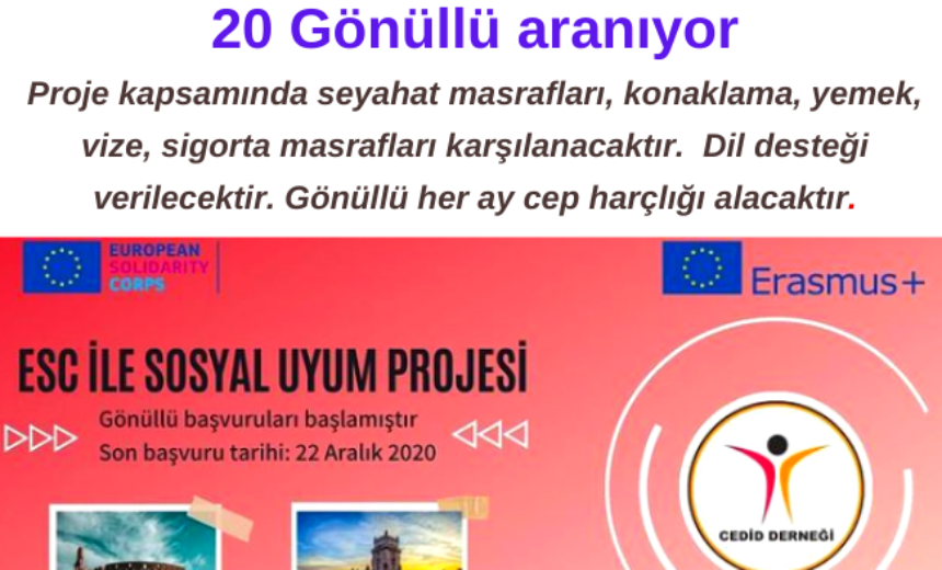 İtalya veya Portekiz’de 2 Ay Gönüllülük Yapmak İster Misiniz? 20 Gönüllü aranıyor img