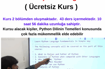 Python Dilinin Temellerini Basit Bir Şekilde Öğrenin ( Ücretsiz Kurs ) Python Dilinin Temellerini Basit Bir Şekilde Öğrenin ( Ücretsiz Kurs )