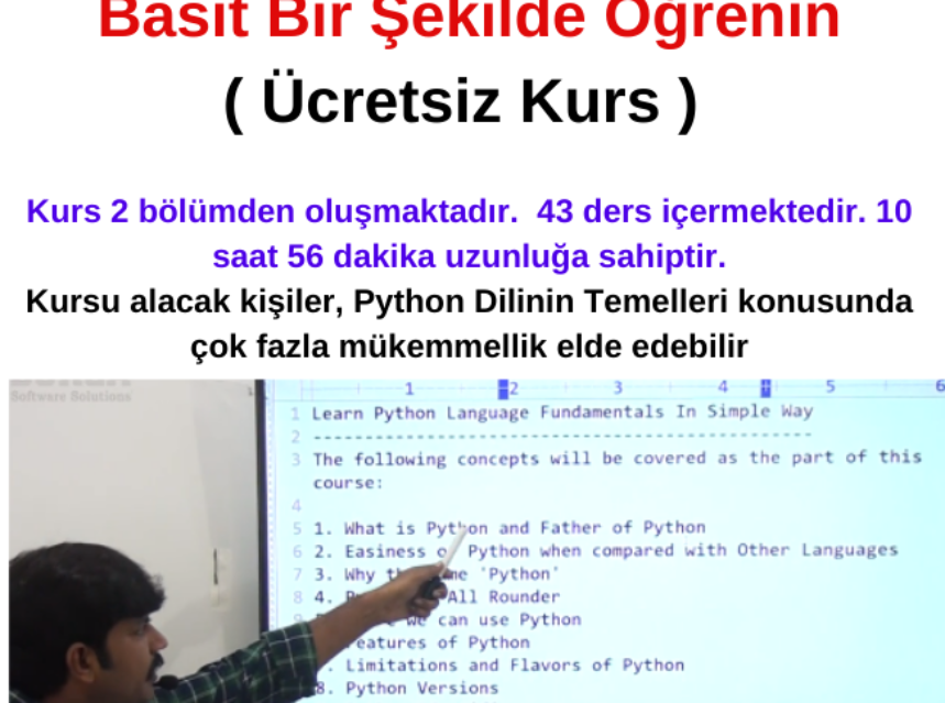 Python Dilinin Temellerini Basit Bir Şekilde Öğrenin ( Ücretsiz Kurs ) img