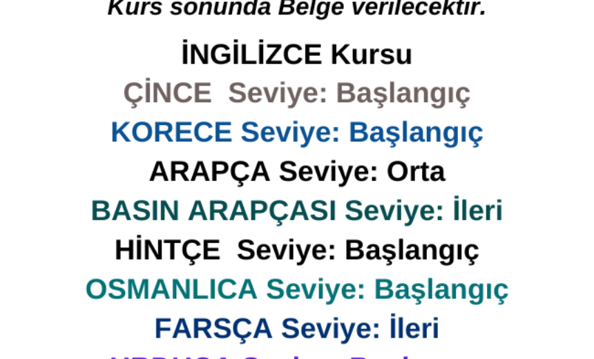 Ücretsiz Dil Kursları img