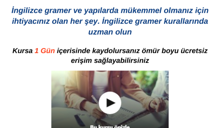 İngilizce Gramer Zamanları ve Yapıları: Temel Kurs img