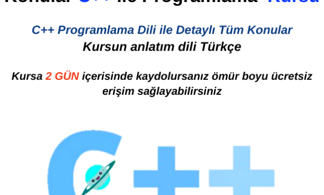 Sıfırdan İleri Düzey Tüm Konular C++ ile Programlama Kursu img