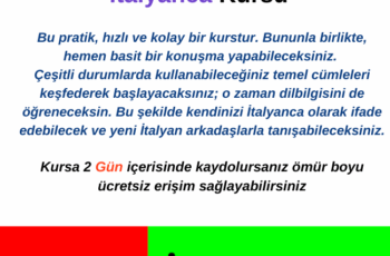 Temel seviyede İtalyanca Kursu – Ücretsiz Kaydolmak için Son 2 Gün Temel seviyede İtalyanca Kursu – Ücretsiz Kaydolmak için Son 2 Gün