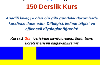 Yeni Başlayanlar İçin İsveççe Öğrenin: 150 Derslik ÜCRETSİZ Kurs Yeni Başlayanlar İçin İsveççe Öğrenin: 150 Derslik ÜCRETSİZ Kurs