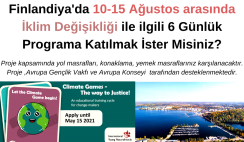 Finlandiya’da İklim Değişikliği ile ilgili 6 Günlük Programa Katılmak İster Misiniz?