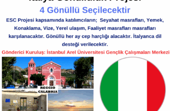 İtalya Gönüllülük Projesi – 4 Gönüllü Seçilecektir İtalya Gönüllülük Projesi – 4 Gönüllü Seçilecektir