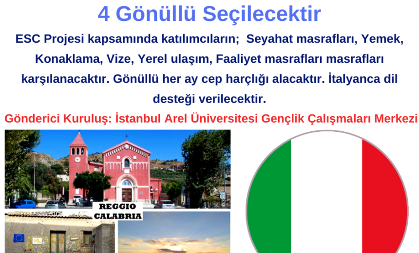 İtalya Gönüllülük Projesi – 4 Gönüllü Seçilecektir img