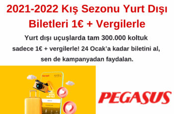Pegasus Kampanyası: Kış Sezonu Yurt Dışı Biletler 1€ + Vergiler