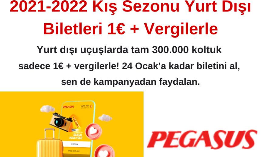 Pegasus Kampanyası: Kış Sezonu Yurt Dışı Biletler 1€ + Vergiler img