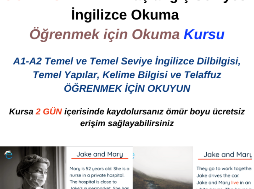 A1-A2 Başlangıç Seviyesi İngilizce Okuma | Öğrenmek için Okuma Kursu img