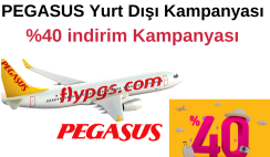 Pegasus Yurt Dışı %40 İndirim Kampanyası