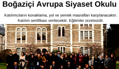 Boğaziçi Avrupa Siyaset Okulu 2021 – Tüm Masraflar Karşılanıyor