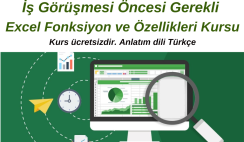 İş Görüşmesi Öncesi Gerekli – Excel Fonksiyon ve Özellikleri Kursu