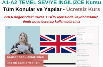 A1-A2 TEMEL SEVİYE İNGİLİZCE Kursu | Tüm Konular ve Yapılar – Ücretsiz Kurs