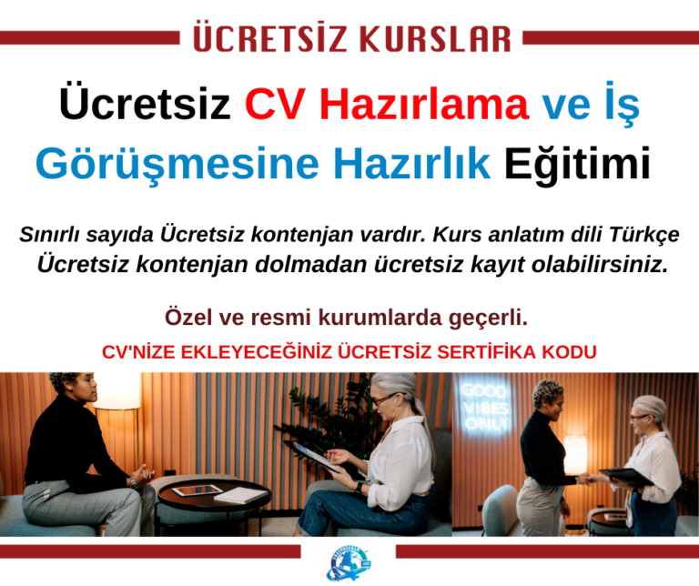 CV Hazırlama ve İş Görüşmesine Hazırlık Eğitimi – Ücretsiz ve Sertifikalı