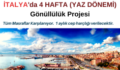 İtalya’da 4 Haftalık ESC Gönüllülük Projesi
