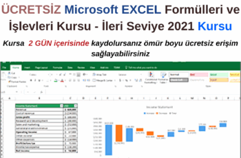 Microsoft Excel Formülleri ve İşlevleri Kursu – İleri Seviye 2021