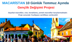 Macaristan 10 Günlük Temmuz Ayında Gençlik Değişimi Projesi