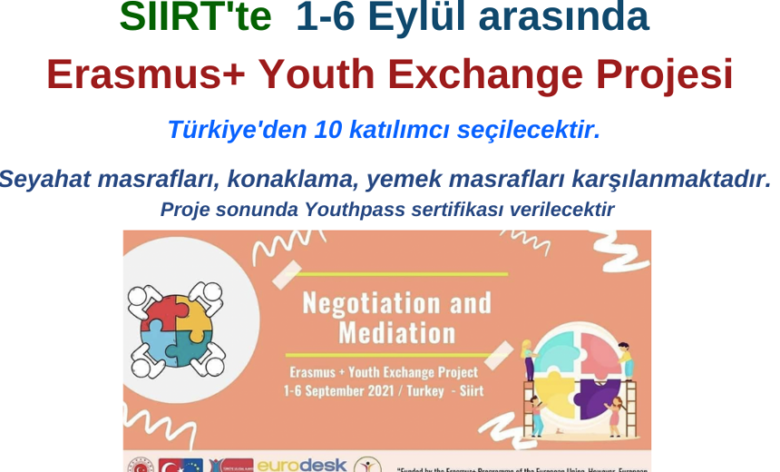 Siirt’te 1-6 Eylül arasında Youth Exchange Projesine Katılın! img