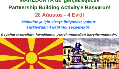 Makedonya’da gerçekleşecek Partnership Building Activity’e Başvurun! Makedonya’da gerçekleşecek Partnership Building Activity’e Başvurun!