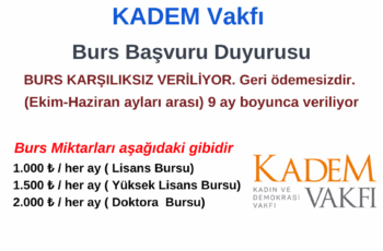 KADEM VAKFI Burs Başvuru Duyurusu