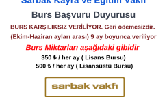 Sarbak Kayra ve Eğitim Vakfı Burs Duyurusu