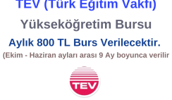 TEV Yükseköğretim Bursu – Aylık 800 TL Burs
