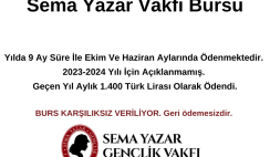 Sema Yazar Vakfı Burs Başvuru Duyurusu
