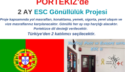 Portekiz 2 Ay ESC Gönüllülük Projesi