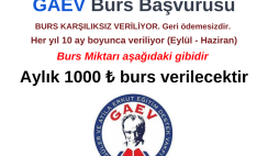 GAEV Burs Duyurusu – Aylık 1000 ₺ verilecektir