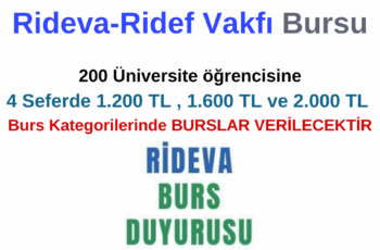 Rideva-Ridef Burs Başvuru Duyurusu