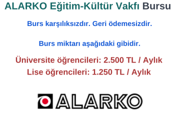 Alarko Holding Karşılıksız Burslar