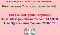 Tekfen Vakfı Burs Duyurusu Tekfen Vakfı Burs Duyurusu