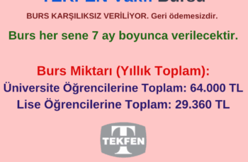 Tekfen Vakfı Burs Duyurusu