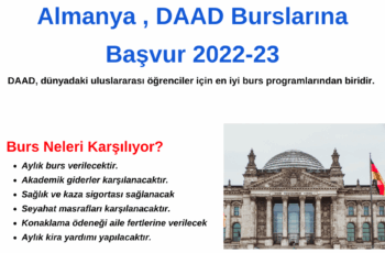 Almanya , DAAD Burslarına Başvur 2022-23