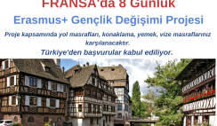 Fransa 8 Günlük Erasmus+ Gençlik Değişimi Projesi