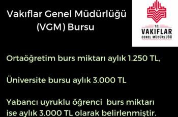 Vakıflar Genel Müdürlüğü (VGM) Burs Başvuru Duyurusu