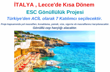 Italya Kısa Dönem Acil 7 Katılımcı Aranıyor Italya Kısa Dönem Acil 7 Katılımcı Aranıyor