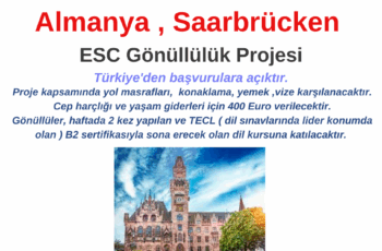 Almanya , Saarbrücken ESC Gönüllülük Projesi Almanya , Saarbrücken ESC Gönüllülük Projesi