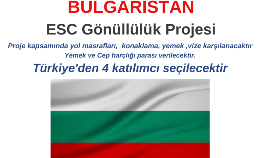 Bulgaristan Kısa Dönem ESC Gönüllülük Projesi – Türkiye’den 4 katılımcı seçilecektir. img