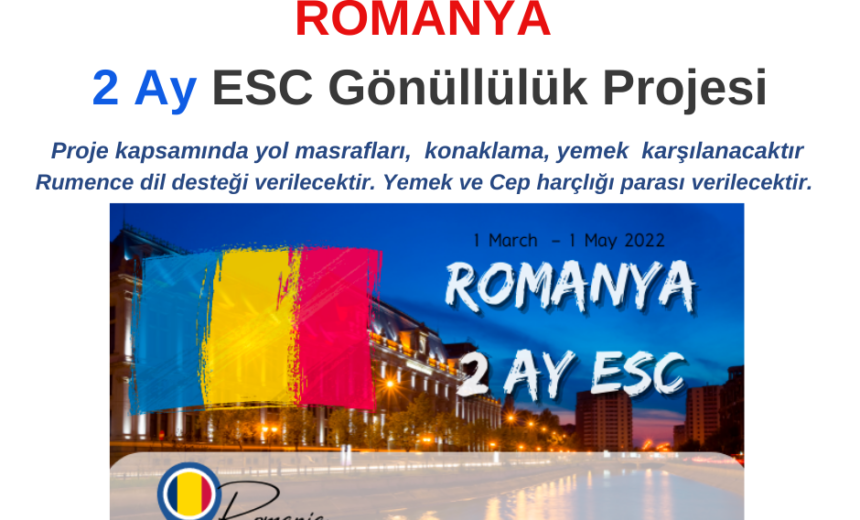Romanya 2 Ay ESC Gönüllülük Fırsatı img