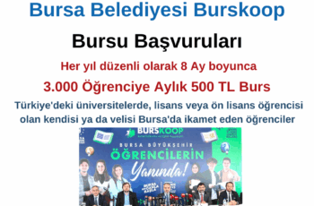 Bursa Belediyesi Burskoop Bursu – Aylık 500 TL Burs
