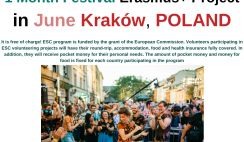 1 Month Festival Erasmus+ Project in June Kraków, POLAND