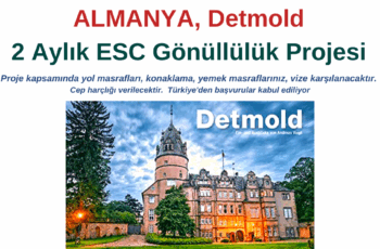 Almanya , Detmold 2 Ay Gönüllülük Projesi Almanya , Detmold 2 Ay Gönüllülük Projesi