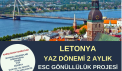 Letonya 2 Aylık Yaz Dönemi Gönüllülük Projesi